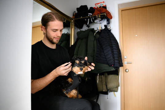 GAIS Gustav Lundgren med sin hund Harry