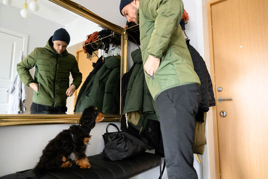 GAIS Gustav Lundgren med sin hund Harry