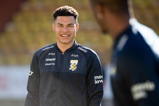 Alexander Jallow innan fotbollsmatchen i Svenska Cupen