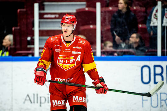 Malmö Redhawks Emil Sylvegård värmer upp
