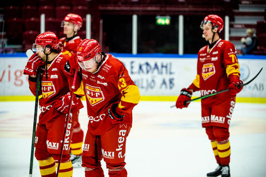 Malmö Redhawks Kalle Östman deppar med lagkamraterna