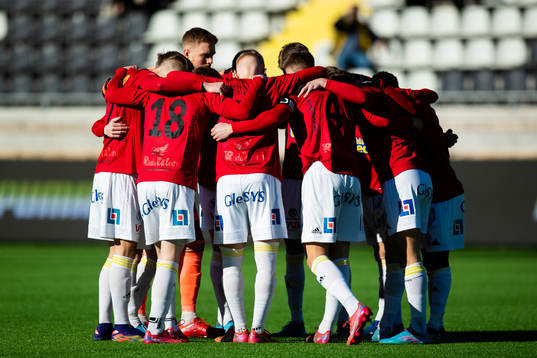 Falkenberg samlade innan  fotbollsmatchen i Svenska Cupen