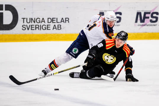 Djurgårdens Filip Cederqvist och Brynäs Dmytro Timashov