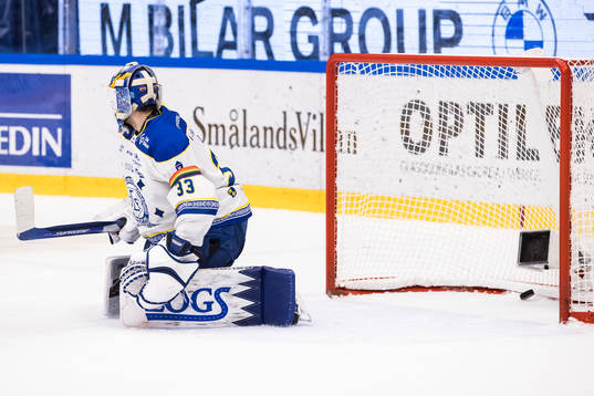 Leksands målvakt Axel Brage deppar