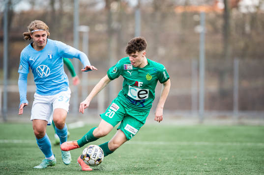 Malmö FFs Sebastian Nanasi och BK Olympics August Karlin