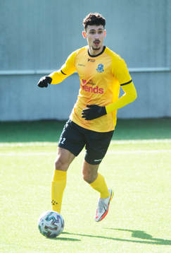 Lunds Dion Krasniqi i träningsmatchen mellan Lunds BK och