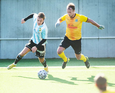 IFK Hässleholms Isaac Holmberg i träningsmatchen mellan