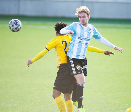 IFK Hässleholms Victor Holmberg i träningsmatchen mellan