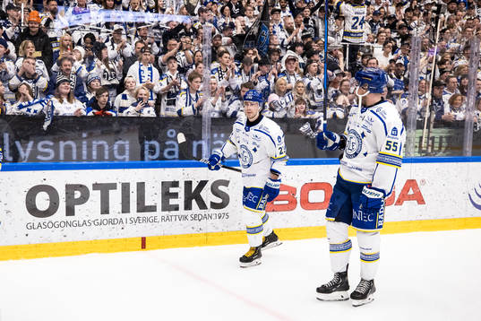 Leksands spelarna jublar