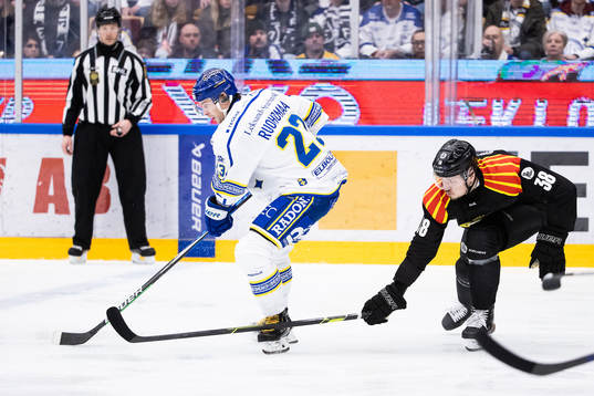 Leksands Mikael Ruohomaa och Brynäs Oskars Cibulskis