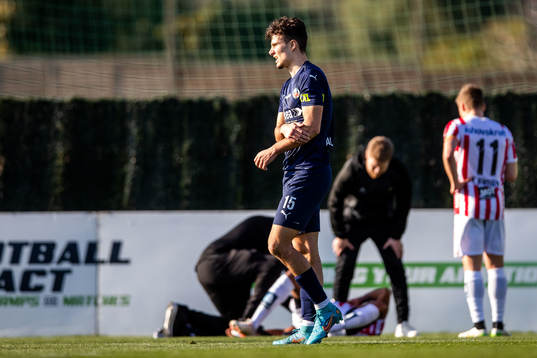 Assad Al Hamlawi of Helsingborg in pain