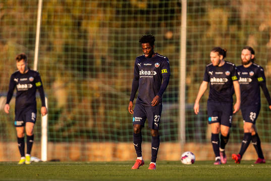 Benjamin Acquah of Helsingborg looks dejected