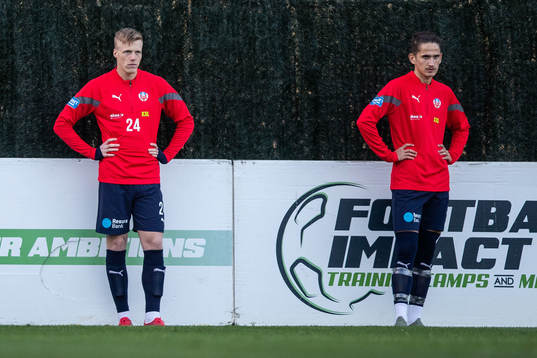 Emil Hellman and Ervin Gigović of Helsingborg