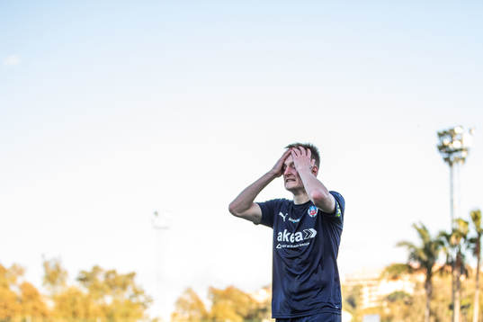 Rasmus Karjalainen of Helsingborg looks dejected