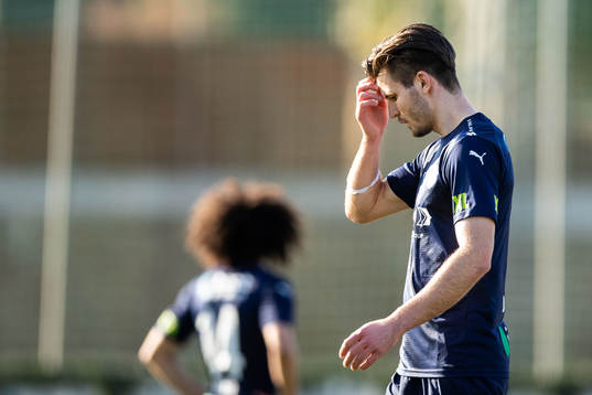 Wilhelm Loeper of Helsingborg looks dejected