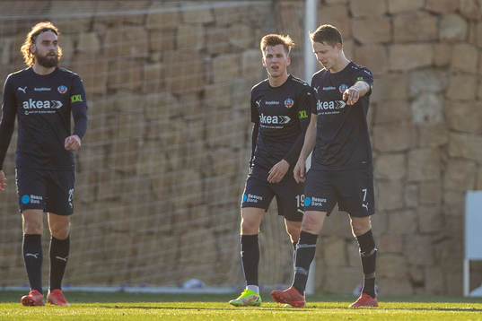 Ali Suljic, Lucas Lingman and Viktor Lundberg of Helsingborg