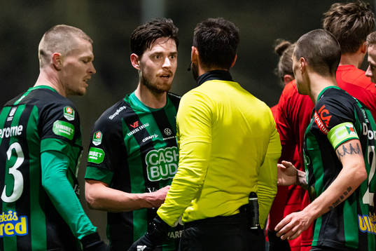 Varbergs Robin Tranberg reagerar