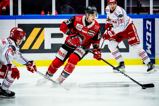 Malmö Redhawks Fredrik Händemark mot Timrås Filip