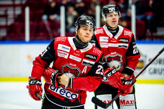 Malmö Redhawks Christoffer Forsberg och Lars Bryggman