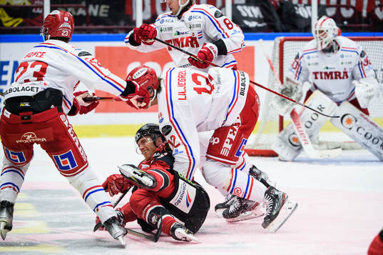 Malmö Redhawks Matias Lassen och Timrås Viktor Liljegren