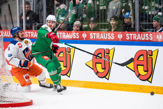 Mikael Seppälä of Tappara and Brady Ferguson of Rögle