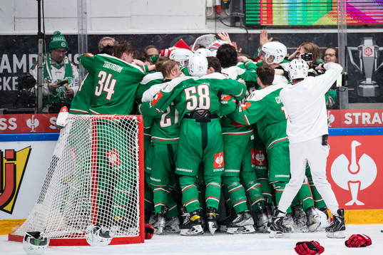 Players of Rögle celebrate