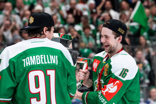 Lucas Ekeståhl-Jonsson and Adam Tambellini of Rögle