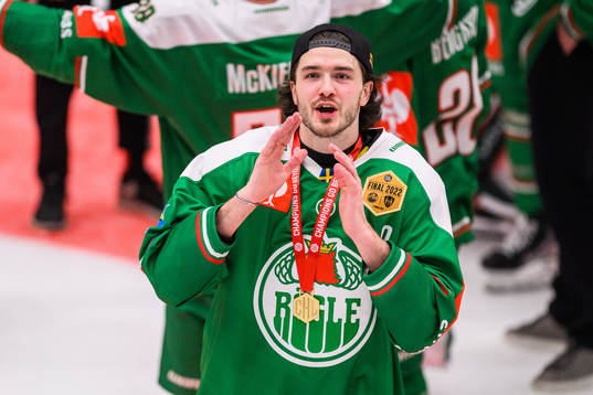 Dennis Everberg of Rögle celebrates