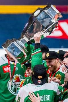Mattias Sjögren of Rögle celebrates
