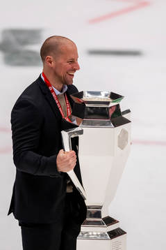 Chris Abbott, head of sports of Rögle celebrates