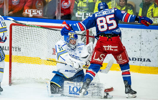 Leksands målvakt Kasimir Kaskisuo och Oskarshamns Daniel