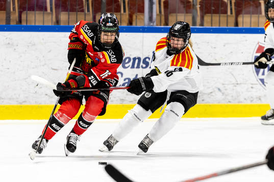 Luleås Petra Nieminen och Brynäs Katerina Mrazová i kamp