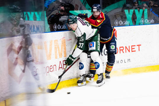 Färjestads Adam Ginning och Djurgårdens Filip Cederqvist