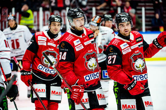 Malmö Redhawks Pathrik Westerholm, Carl Söderberg och