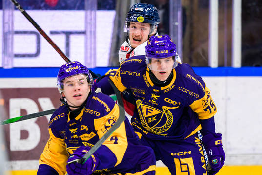 Färjestads Oscar Lawner och Patrik Lundh