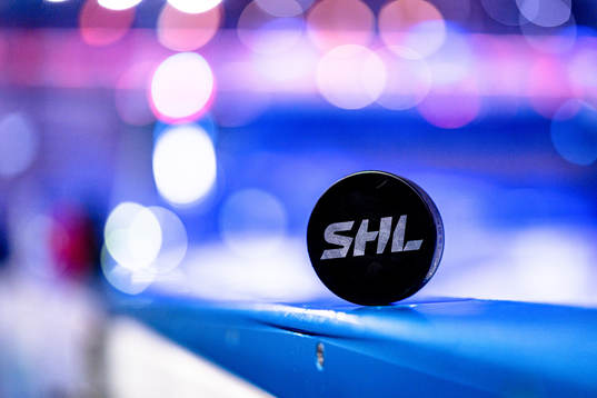 Matchpuck före ishockeymatchen i SHL mellan Växjö och