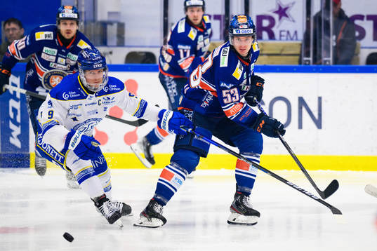Leksands Patrik Zackrisson  och Växjös Ben Thomas