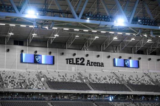 Interiör vy av Tele2 Arena