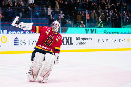Djurgårdens målvakt Alexander Salak jublar