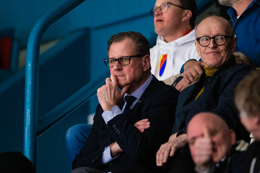 Djurgårdens ordförande Kaarel Lehiste på läktaren