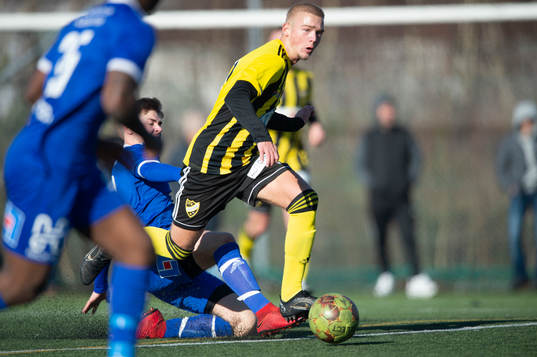 IFK Hässleholms Olle Kjellman Olblad i träningsmatchen