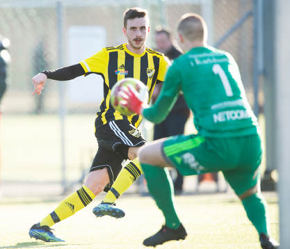 IFK Hässleholms Max Sandberg i träningsmatchen mellan IFK