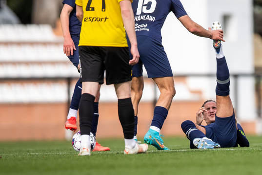 Ervin Gigović of Helsingborg in pain