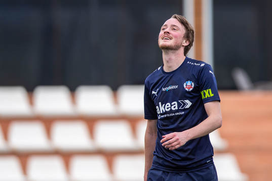 Rasmus Jönsson of Helsingborg looks dejected