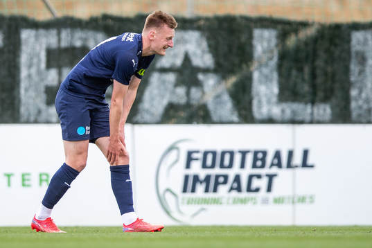 Rasmus Karjalainen of Helsingborg in pain
