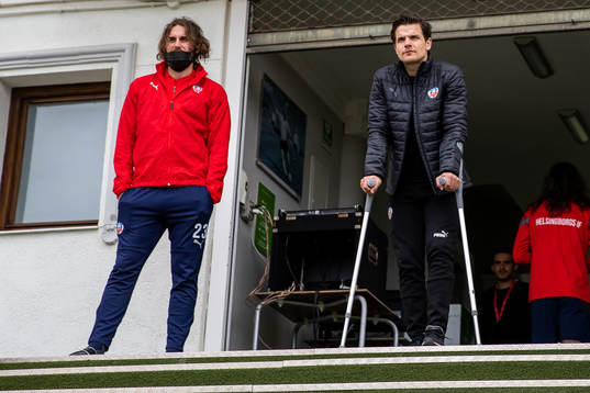 Ali Suljic and Brandur Hendriksson Olsen of Helsingborg