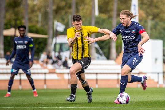 Kevin Jansen of Honka and Charlie Weberg of Helsingborg
