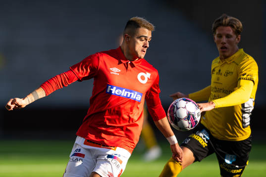 Degerfors Diego Campos och Elfsborgs Noah Söderberg