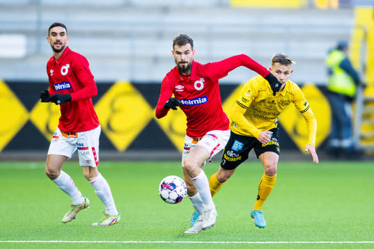 Degerfors Sebastian Ohlsson och Elfsborgs Jeppe Møldrup