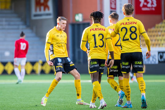 Elfsborgs Per Frick, Michael Baidoo och Noah Söderberg